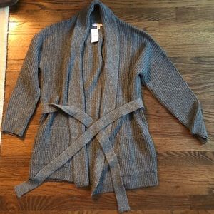 Don’t Ask Why - Gray Sweater with belt - OS - NWT